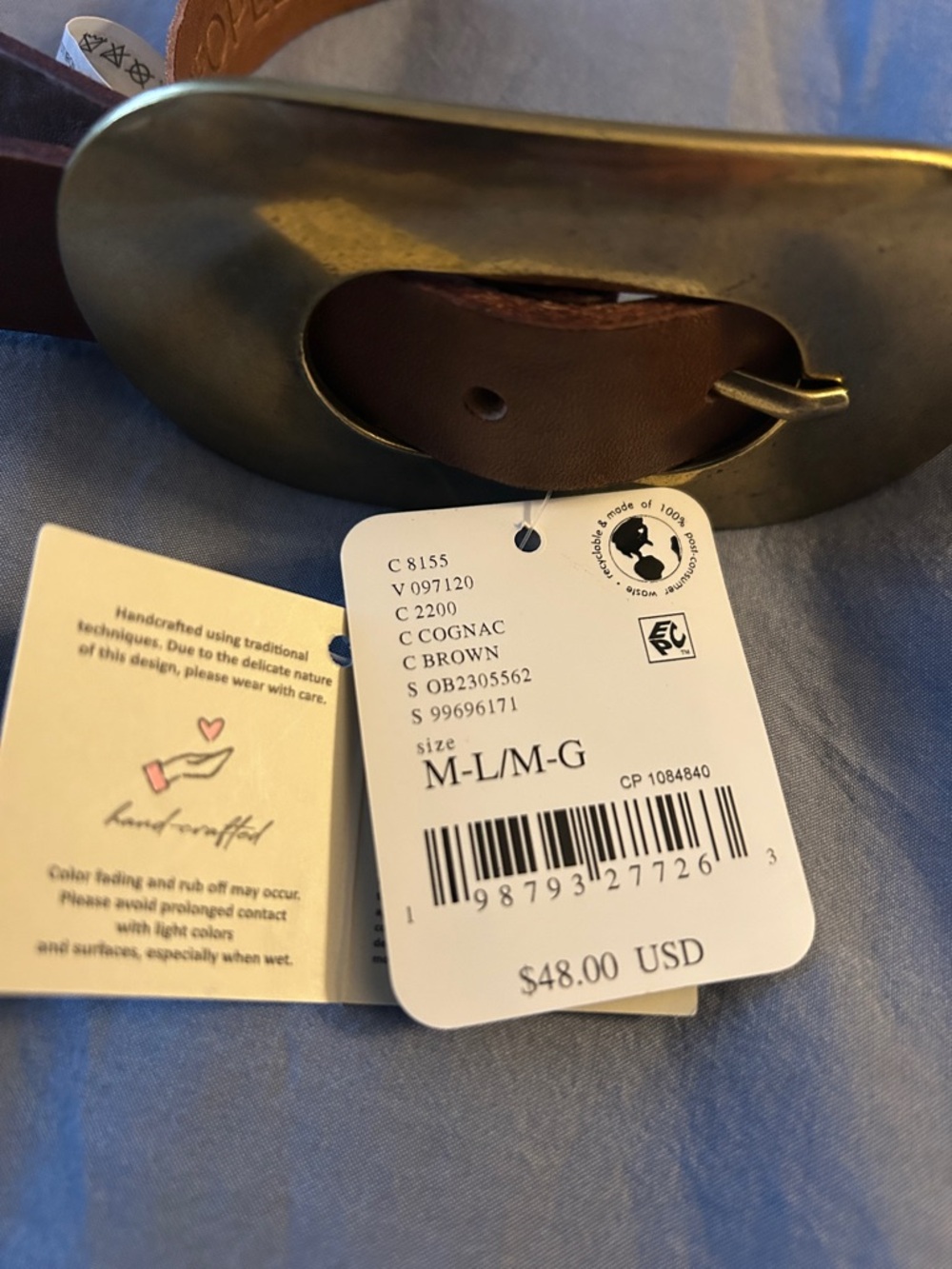 NWT Free People Melrose Leather Belt - size M - L - Picture 4 of 5